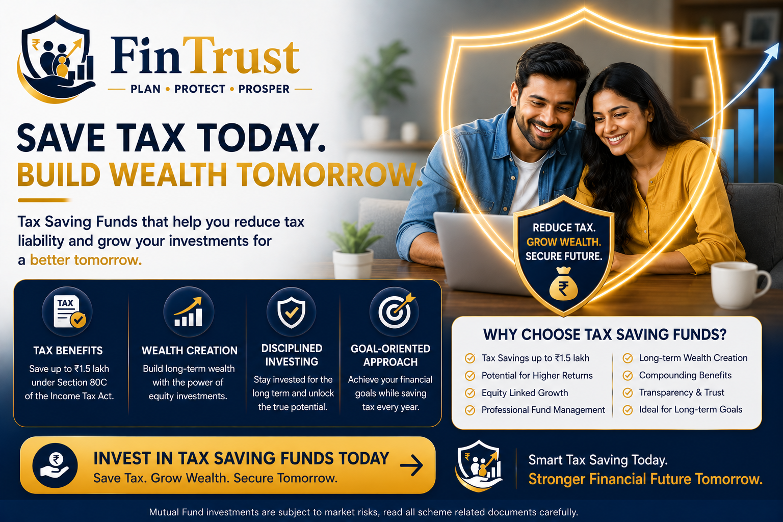 Tax saving funds poster by FinTrust