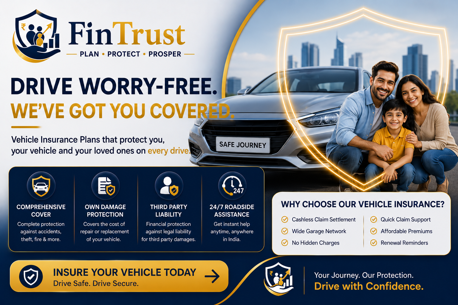 Vehicle insurance poster by FinTrust